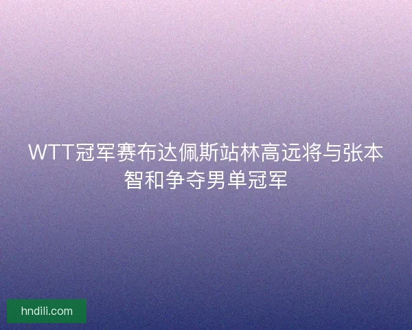 WTT冠军赛布达佩斯站林高远将与张本智和争夺男单冠军